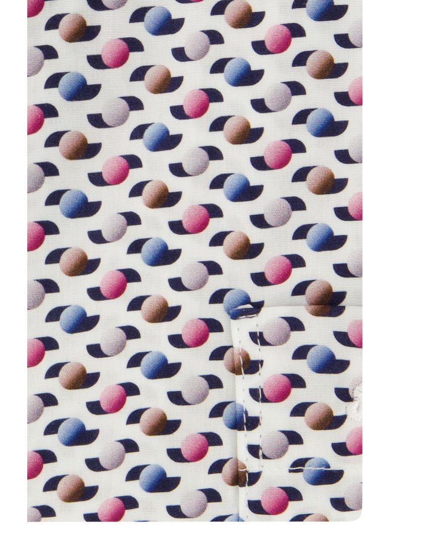 Eden Valley overhemd korte mouw wit geprint wijde fit