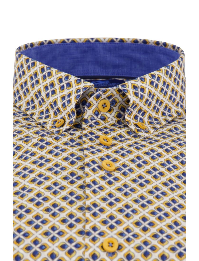 Eden Valley overhemd blauw geel geprint