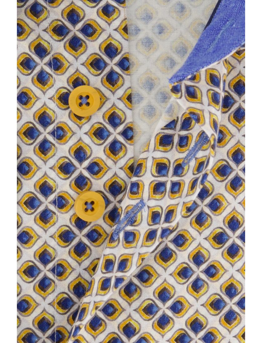 Eden Valley overhemd blauw geel geprint