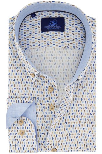 Eden Valley Eden Valley casual overhemd blauw geprint
