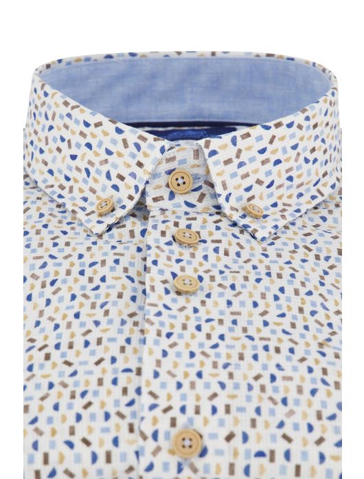 Eden Valley overhemd wit geprint regular fit