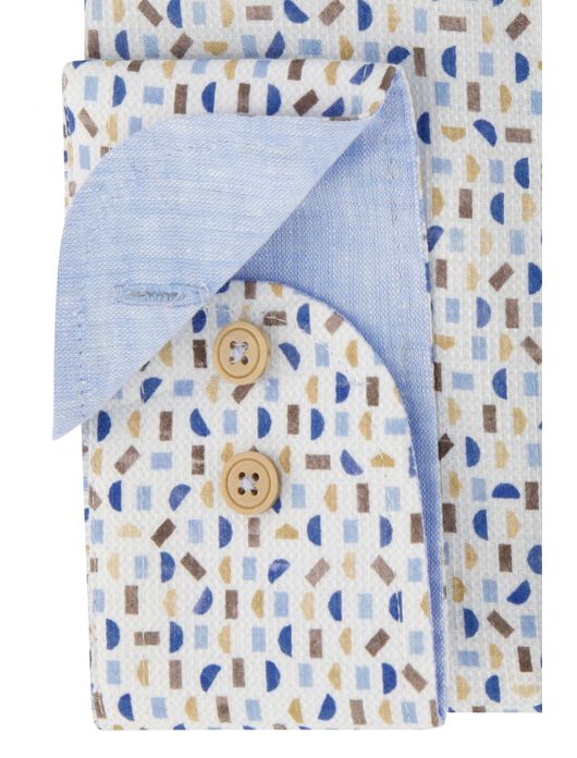 Eden Valley overhemd wit geprint regular fit