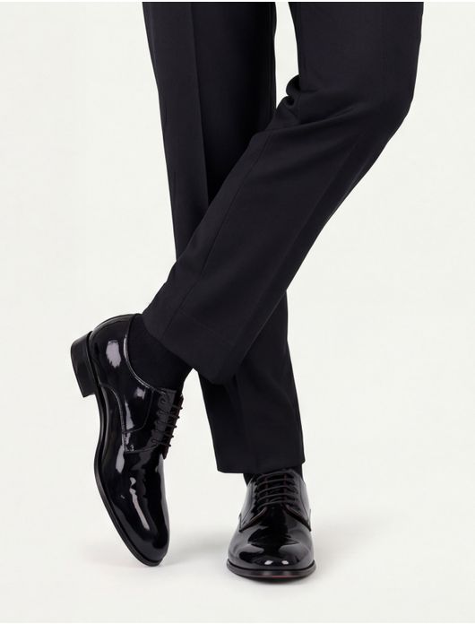 Giorgio leer nette veterschoen zwart