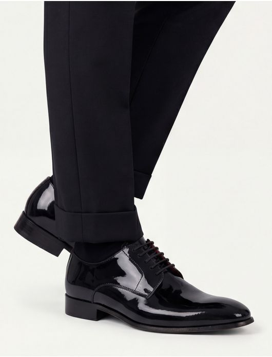 Giorgio leer nette veterschoen zwart