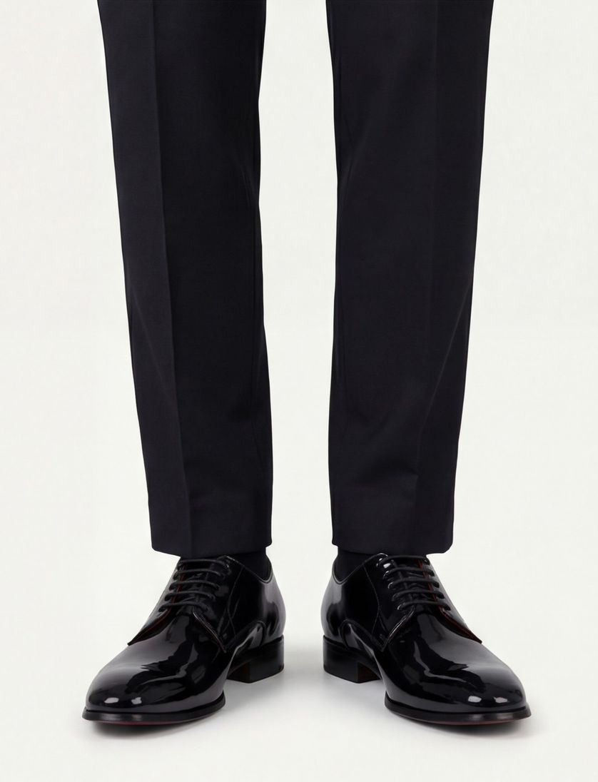 Giorgio leer nette veterschoen zwart lak laag