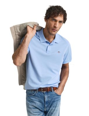 Gant Gant polo normale fit lichtblauw effen