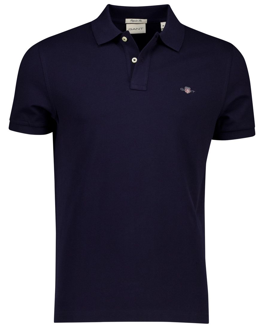 Gant polo normale fit donkerblauw effen