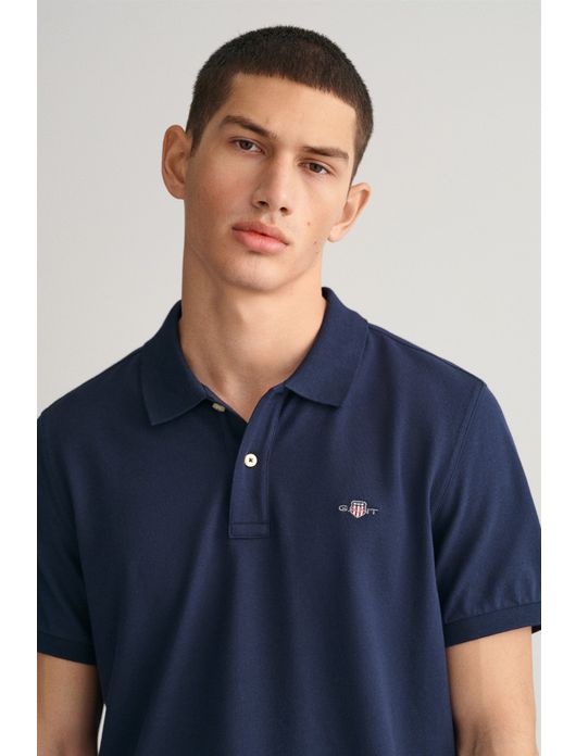 Gant polo donkerblauw 2-knoops pique