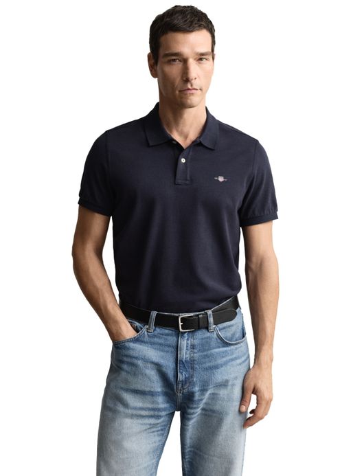 Gant polo normale fit donkerblauw effen