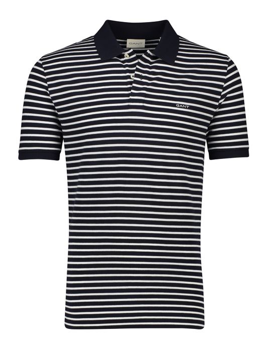 Gant polo zwart gestreept