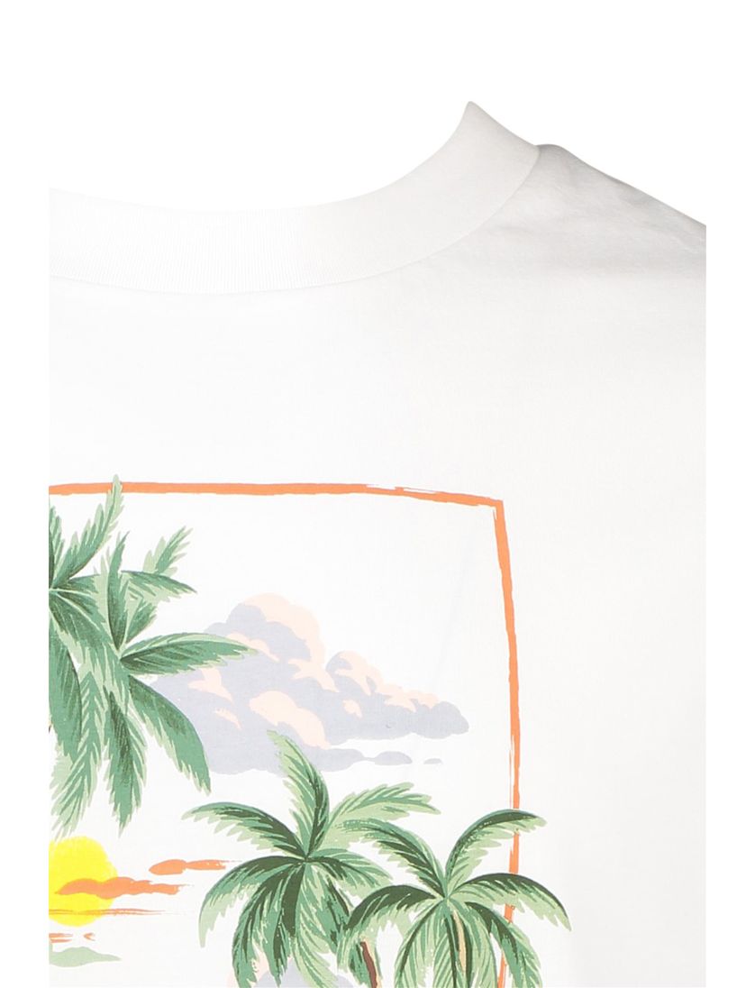 Katoenen Gant t-shirt wit opdruk Hawaii normale fit