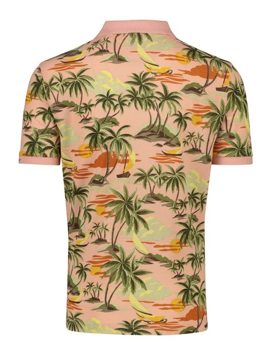 Gant polo roze geprint korte mouw