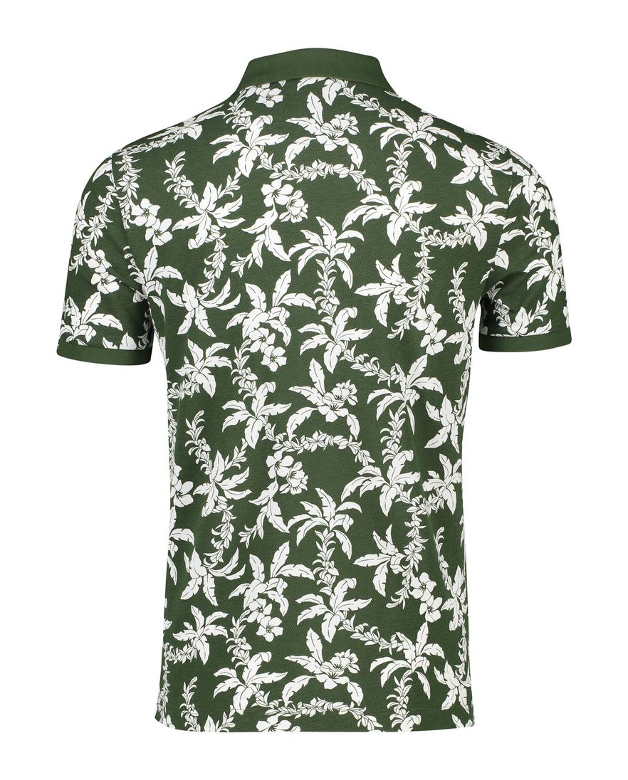 Gant polo donkergroen bladeren print