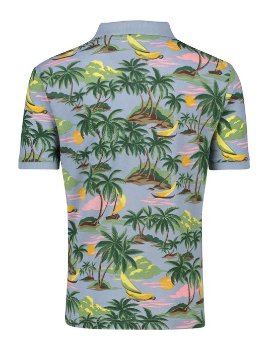 Gant polo lichtblauw geprint