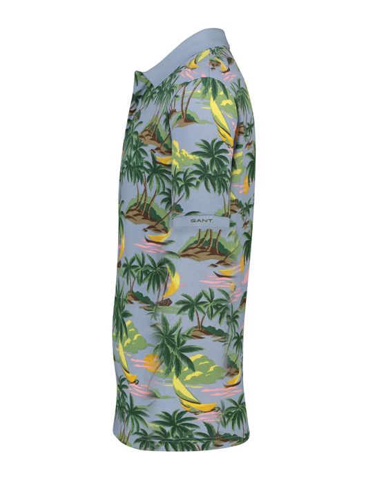 Gant polo lichtblauw geprint