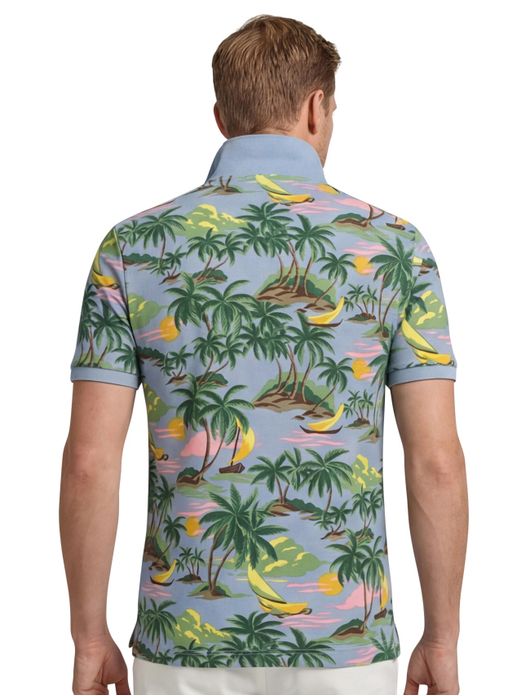 Gant polo lichtblauw geprint