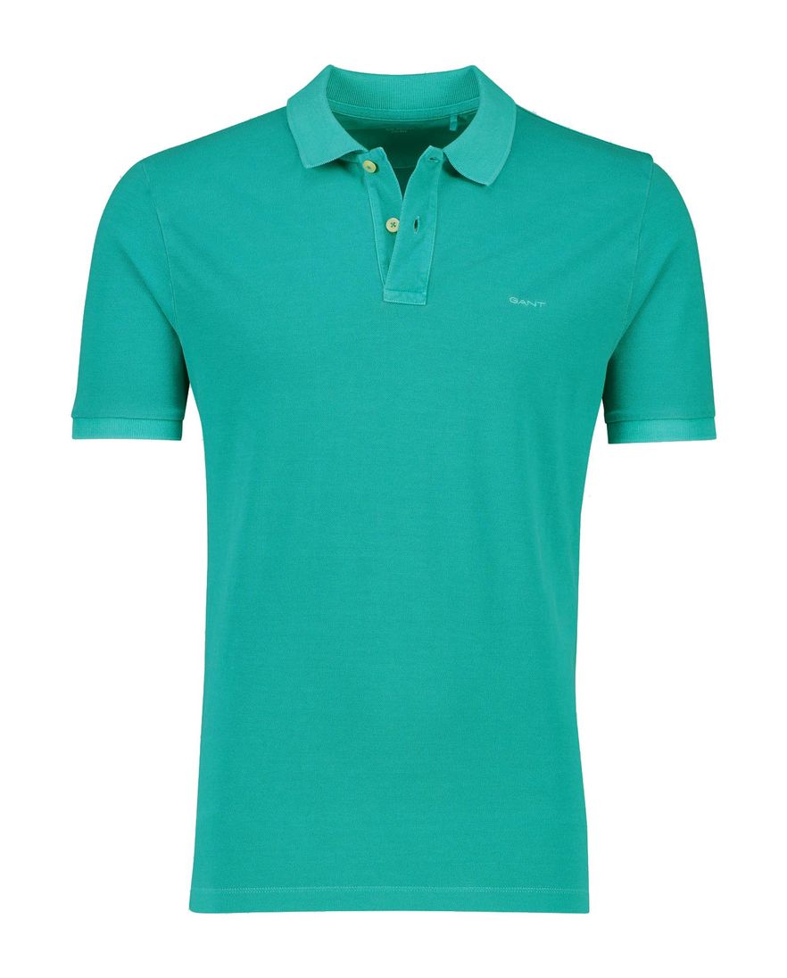 Gant polo normale fit lichtblauw effen katoen 2 knopen