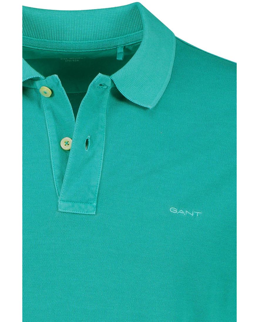 Gant polo normale fit lichtblauw effen katoen 2 knopen