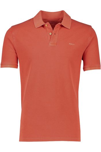 Gant Gant polo normale fit korte mouw oranje effen katoen