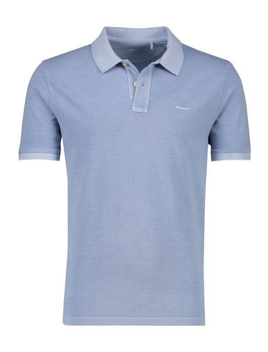 Gant polo blauw lichtblauw korte mouw