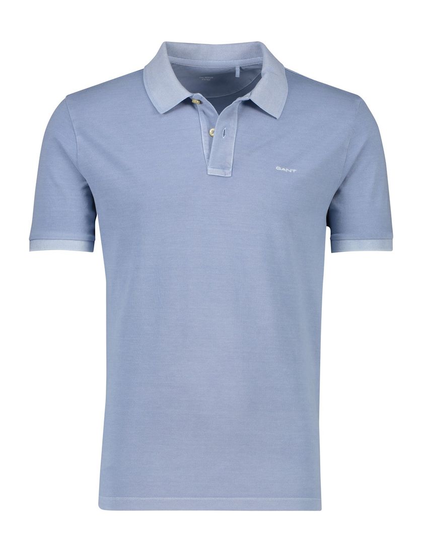 Gant polo normale fit lichtblauw effen 100% katoen