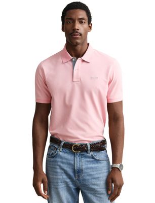 Gant Gant polo slim fit roze effen met stretch