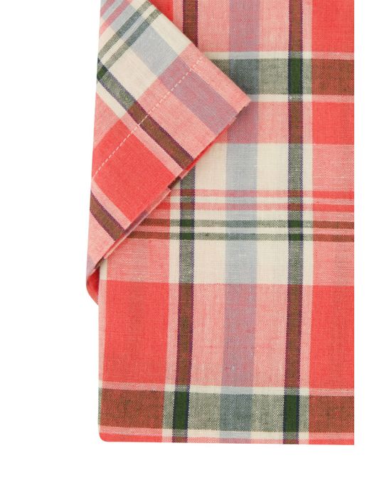 Gant overhemd korte mouw roze geruit