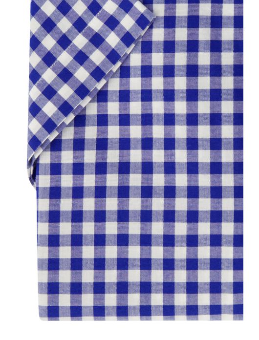 Gant overhemd korte mouw blauw geruit