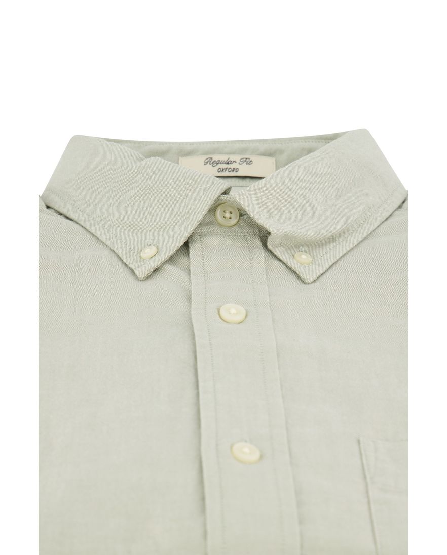 Gant casual overhemd korte mouw regular fit lichtgroen effen katoen