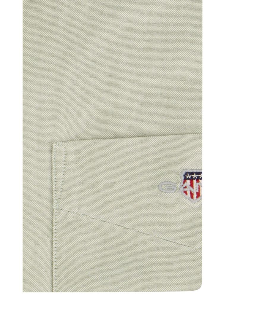 Gant casual overhemd korte mouw regular fit lichtgroen effen katoen
