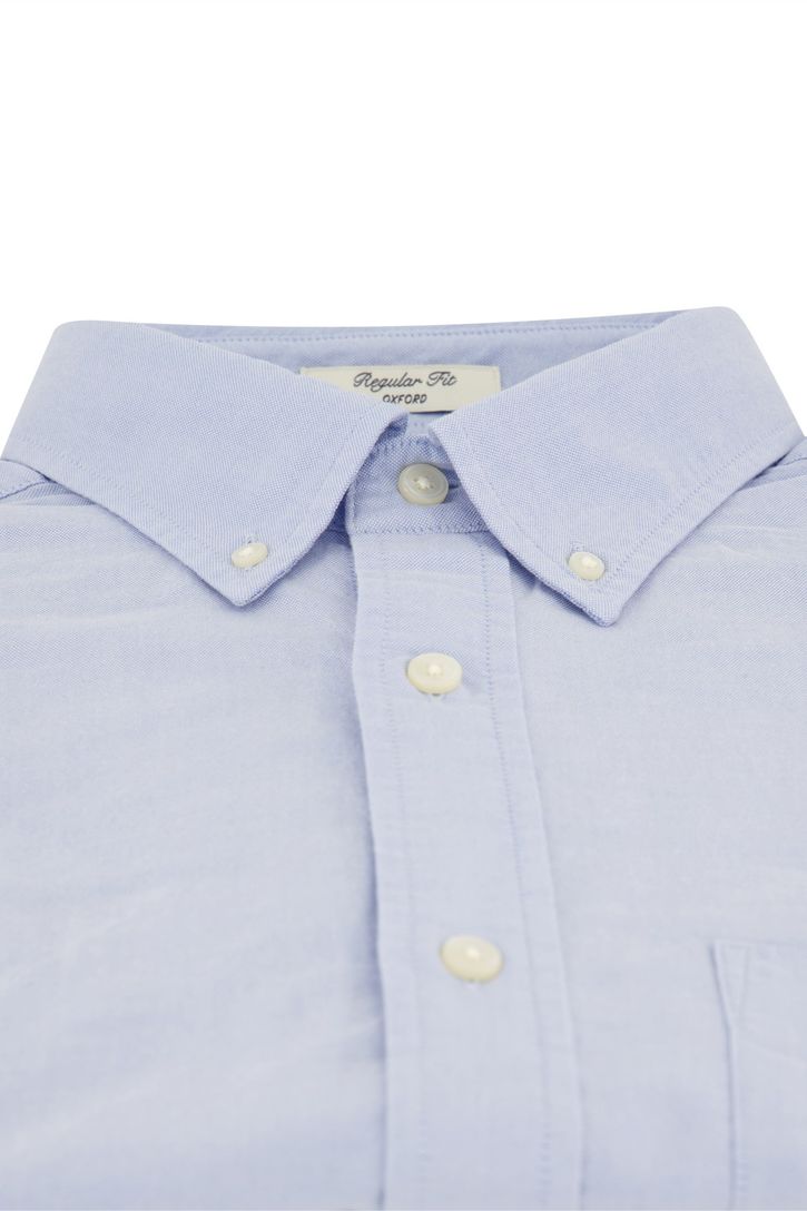 katoenen Gant overhemd korte mouw normale fit lichtblauw