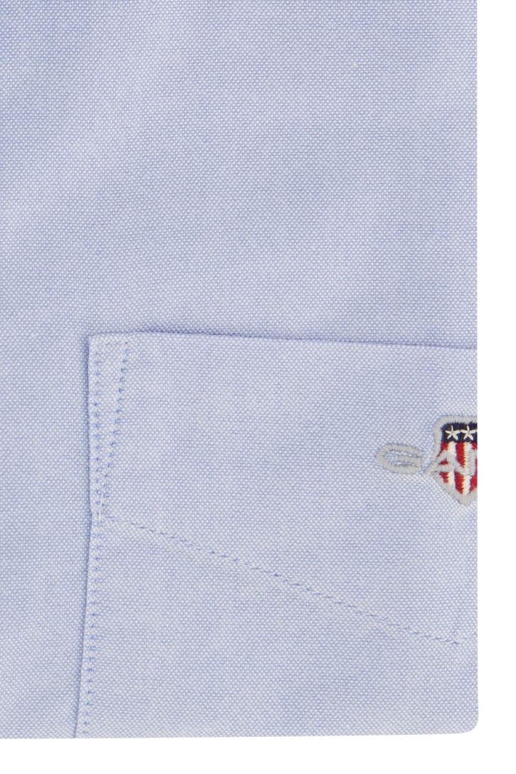 katoenen Gant overhemd korte mouw normale fit lichtblauw