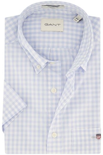 Gant Gant overhemd korte mouw lichtblauw