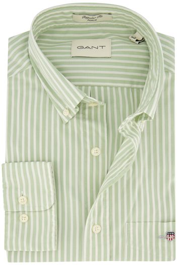 Gant Gant overhemd groen wit gestreept button-down