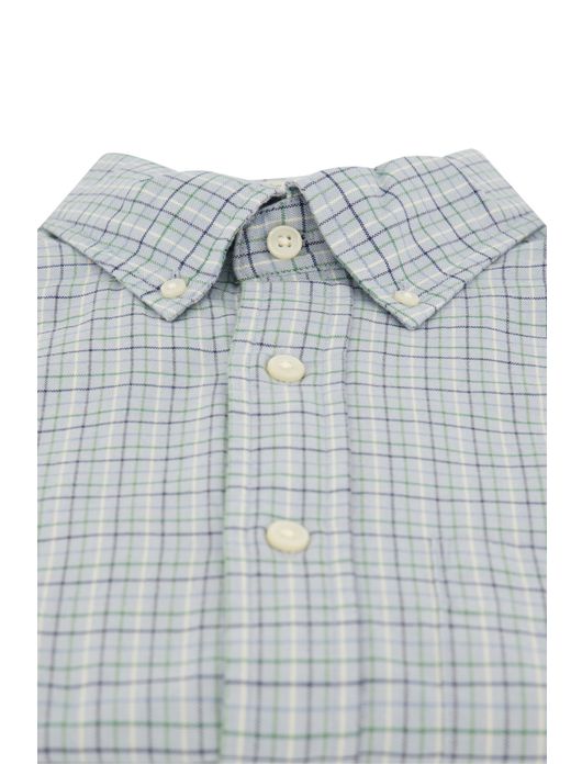 Gant overhemd blauw geruit Untucked Fit