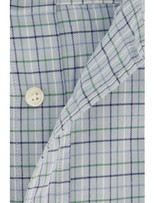 Gant overhemd blauw geruit Untucked Fit