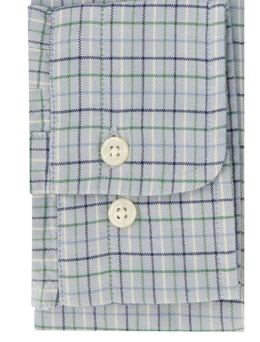 Gant overhemd blauw geruit Untucked Fit