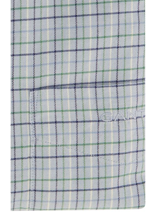 Gant overhemd blauw geruit Untucked Fit