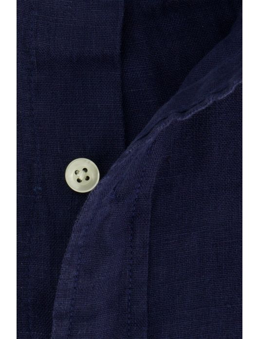 Gant overhemd donkerblauw linnen