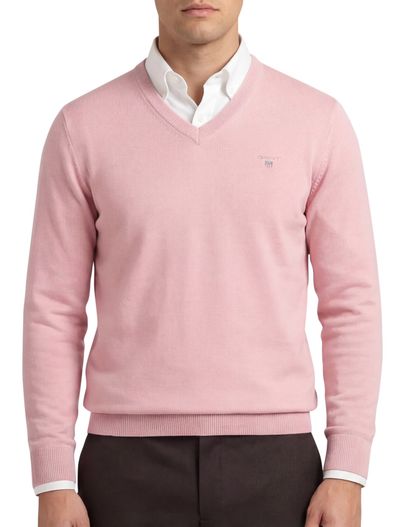 Gant Roze gant trui met v-hals