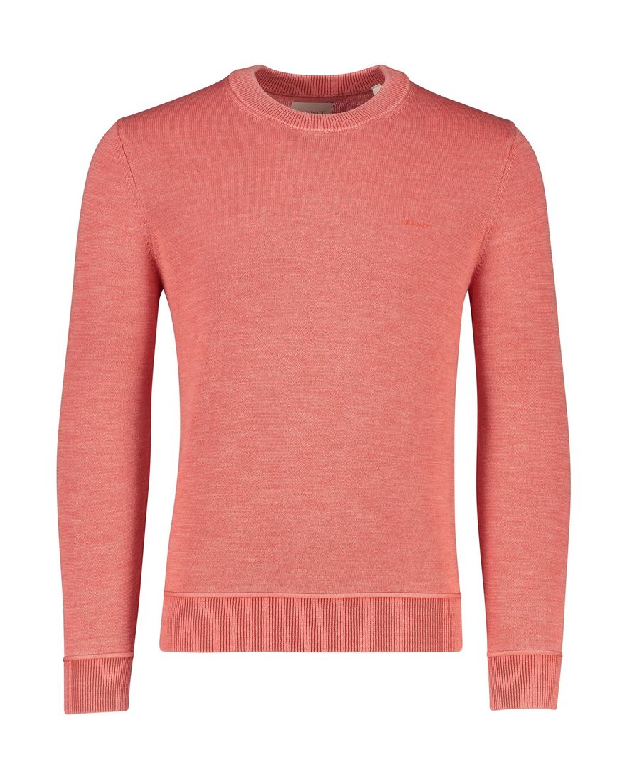 Gant trui ronde hals rood effen katoen rood logo