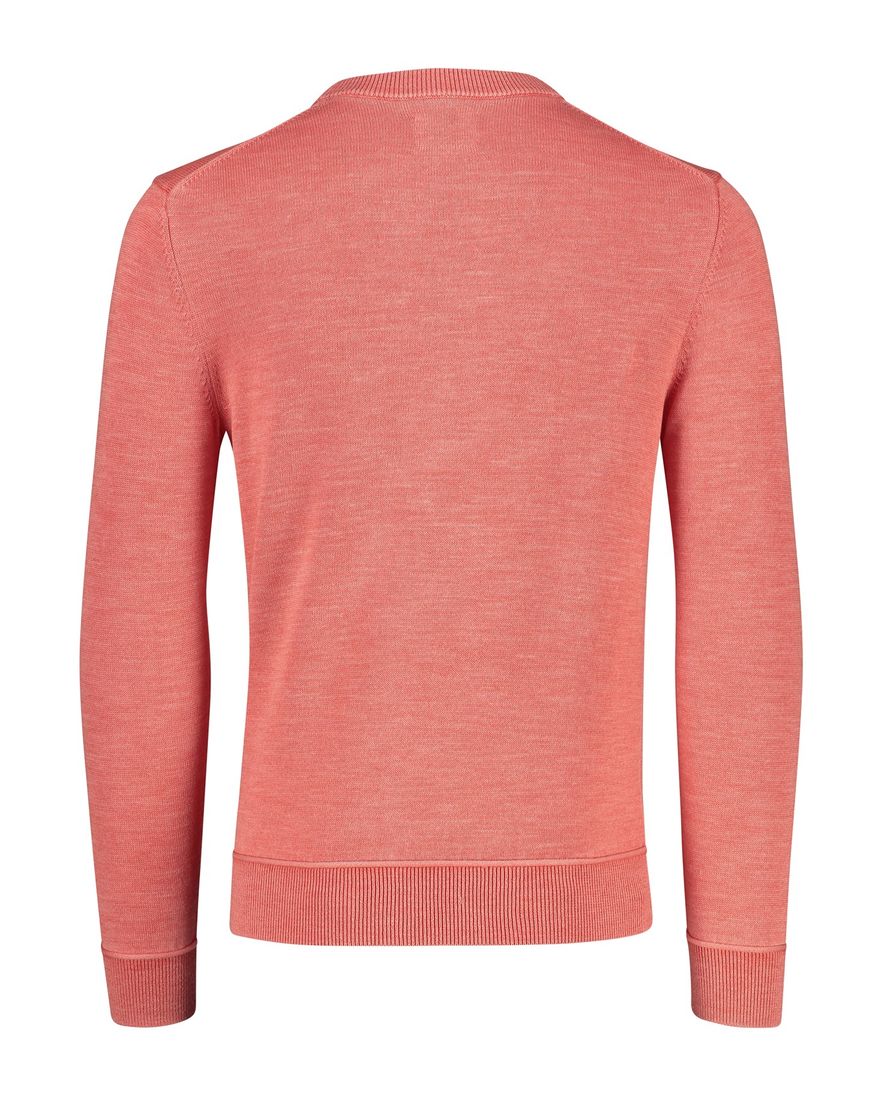 Gant trui ronde hals rood effen katoen rood logo