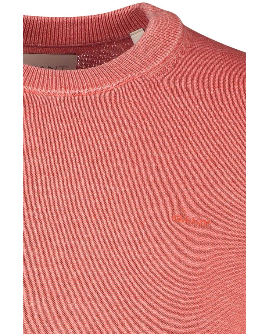 Gant trui ronde hals rood effen katoen rood logo