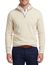 Gant trui half zip gemêleerd beige katoen