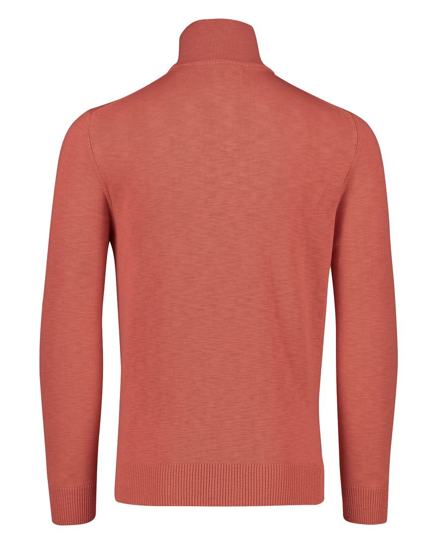 Gant trui half zip gemêleerd oranje katoen normale fit