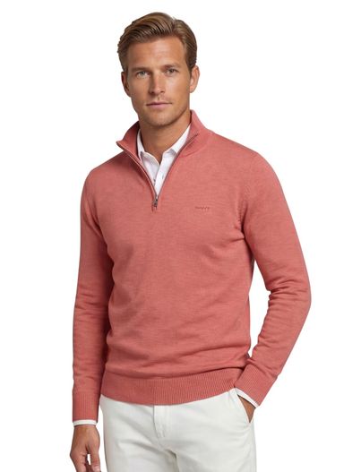 Gant Gant trui oranje half zip