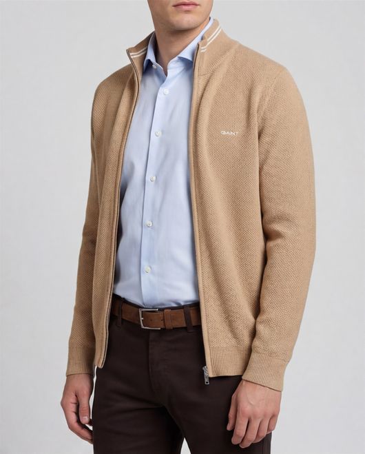 Gant vest bruin katoen