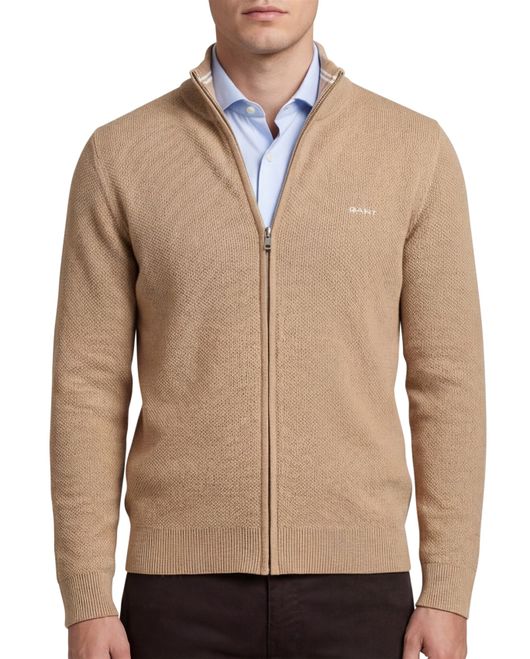 Gant vest bruin katoen