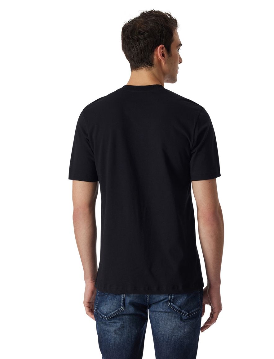 T-shirt Schiesser zwart katoen ronde hals 2-pack