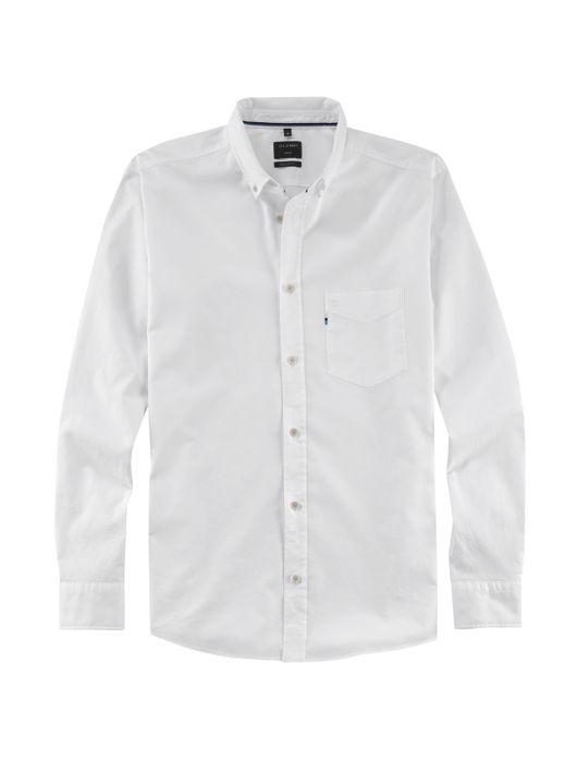 Olymp overhemd effen wit borstzak